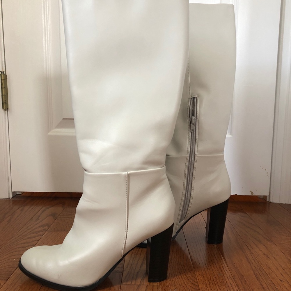 White high top boots